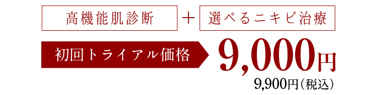 高機能トライアルと選べるニキビ治療初回トライアル税込み9.900円